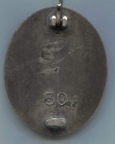 Verwundetenabzeichen 1939 in Silber 30 zinc