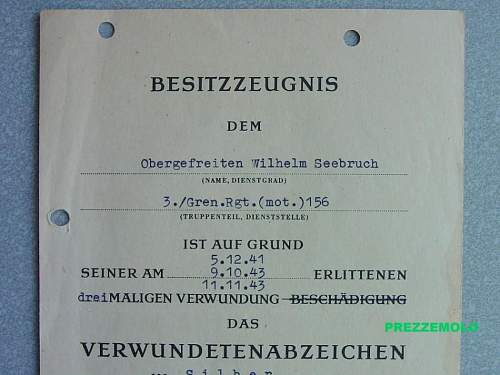 Verwundetenabzeichen in Silber mit Urkunde - original?