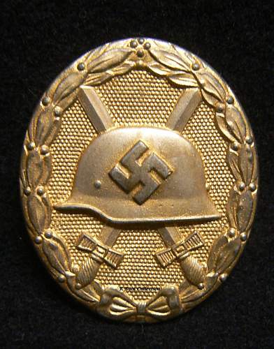 Verwundetenabzeichen 1939 in Gold, Marked 65