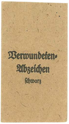Verwundetenabzeichen 1939 in Schwarz - Moritz Hausch