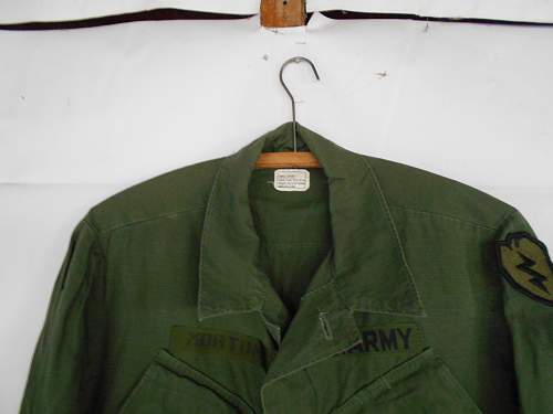 &quot;Tropic Lightning&quot; OG-107 Cotton combat tunic 1969