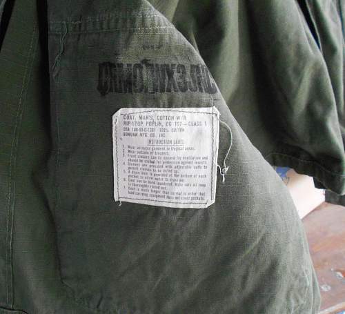 &quot;Tropic Lightning&quot; OG-107 Cotton combat tunic 1969