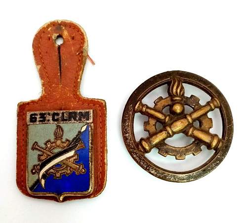 French Cap Badge and Pocket Fob for the 63rd Light Repair Company