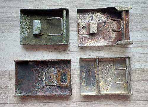 SDP (Sudetendeutsche Partei) and FS (Freiwilliger Schutzstaffel) belt buckles