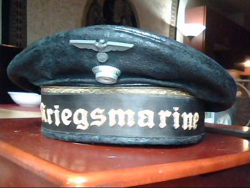 Leather Reichsmarine/Kriegsmarine Fleet Officer's Cap