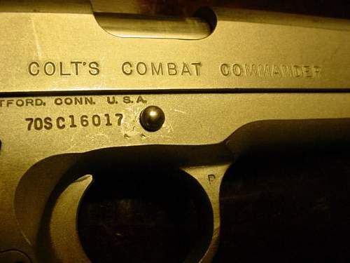 1972 Colt Commander 45acp,nickel finish my son picked up