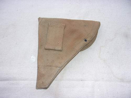 Unknown British-type web holster for small frame auto pistol