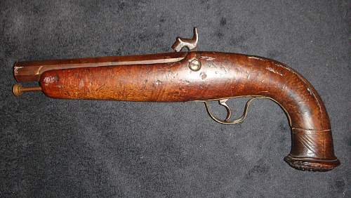 1840's French Percussion Pistol with VB Makers Mark
