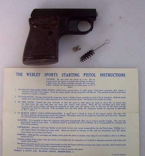 Webley .22 Blank Pistol