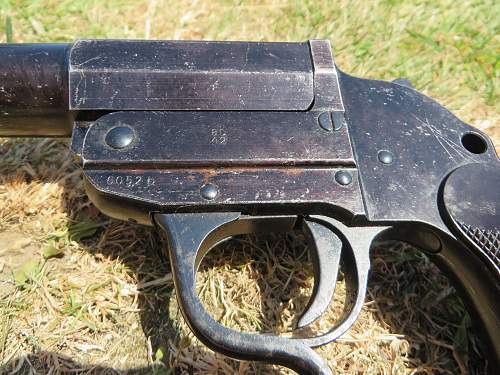 Flare pistol found in a coal bunker.