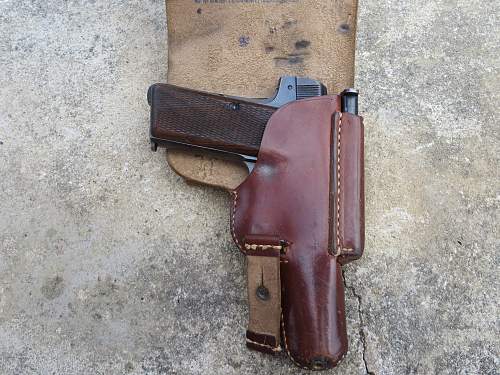 FN pistol and holster from Jersey, Channel Islands.