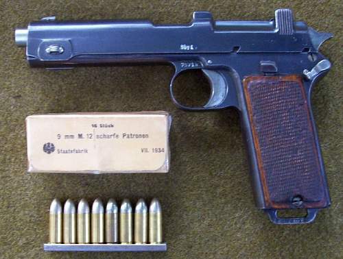 1915 Steyr Hahn Pistol  refirbished in 1935