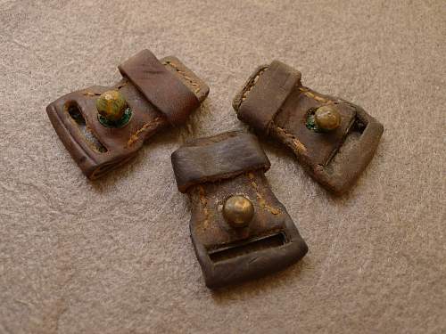 Some very old Mauser K98k sling keepers, one marked BK in a circle? Mauser 98k Sling Experts?