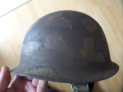 Interesting M1 camo helmet Dutch made ? marked to a Royal marine