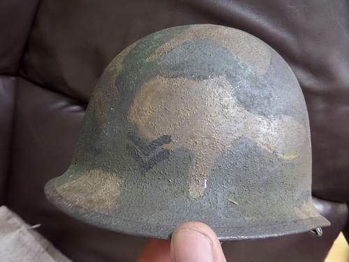 Interesting M1 camo helmet Dutch made ? marked to a Royal marine