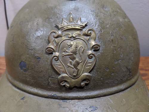 Unique French/Belgian M15 Helmet with British Liner and Unusual Badge! Identification Help!!