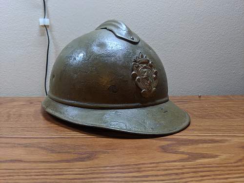 Unique French/Belgian M15 Helmet with British Liner and Unusual Badge! Identification Help!!