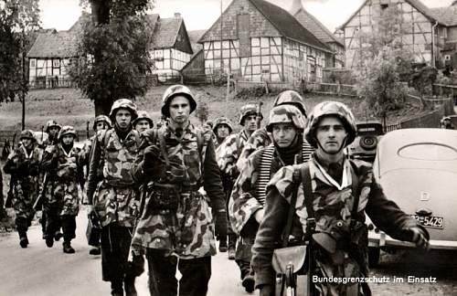 Steelhelmet of the West-German  &quot;Bundesgrenzschutz&quot; - &quot;Federal Border Guard &quot; - M 1951