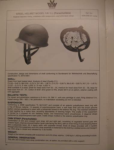 M1A1 LL Para helmet