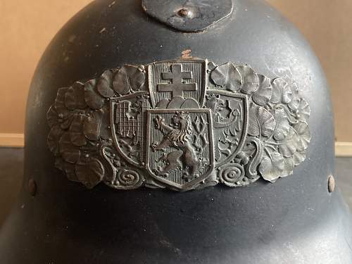 Unusual (at least to me) Czech Vz29 helmet