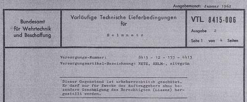 West German Stahlhelm für Bodentruppe, M1A1 Modifiziert