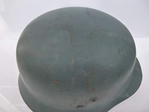 Hungarian m35/b ash blue civil defence helmet by gyor.