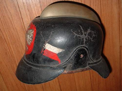Assorted reissue Polish Fire Helmets