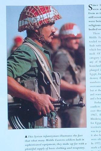 SYRIAN soldier with unknown eastern european style helmet with leather Y straps