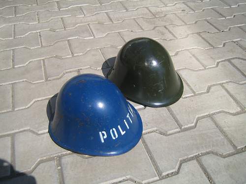Two helmets: Romanian &amp; Russian