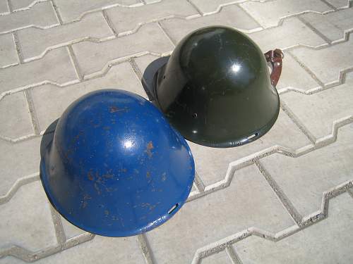 Two helmets: Romanian &amp; Russian