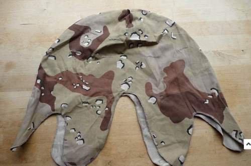 Unusual m1 steel helmet chocolate chip camo cover?