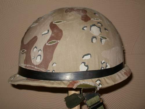 Unusual m1 steel helmet chocolate chip camo cover?