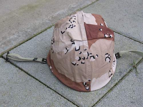 Unusual m1 steel helmet chocolate chip camo cover?