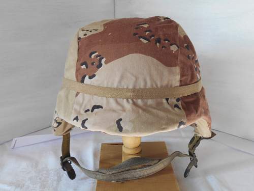 U.S PASGT Helmet with choc chip cover and SWDG goggles