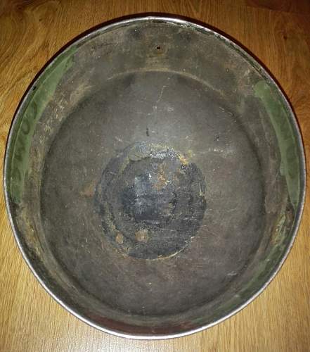 WW2 British Para/ RAC or post war British or Belgian Para/Tank relic helmet?