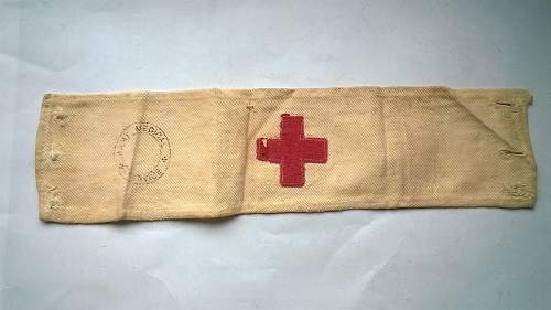 WWI or earlier army medics red cross armband