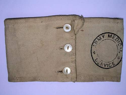 WWI or earlier army medics red cross armband