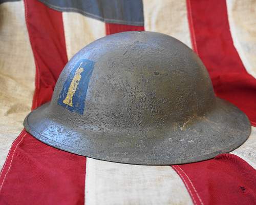 2 Flashed US Brodie M1917 Helmets