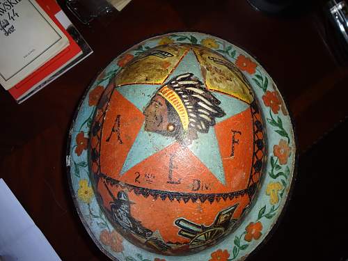 WW1 Souvenir painted Helmet.