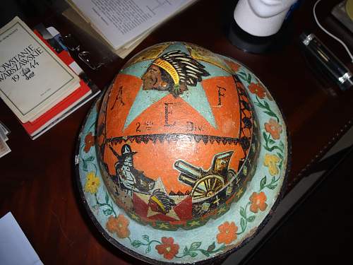 WW1 Souvenir painted Helmet.