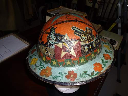 WW1 Souvenir painted Helmet.