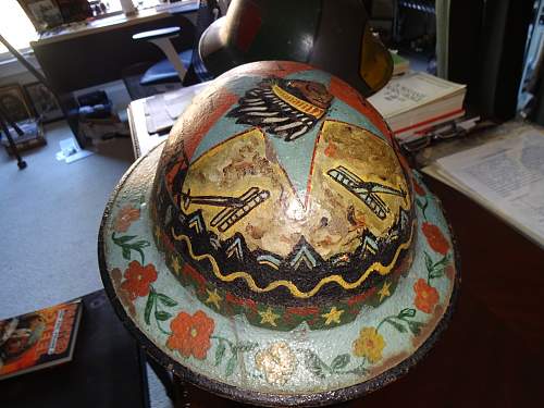 WW1 Souvenir painted Helmet.