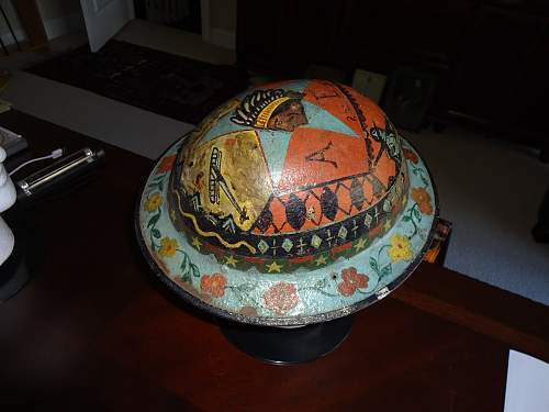 WW1 Souvenir painted Helmet.