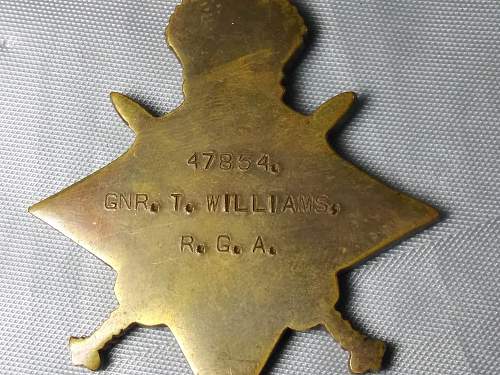 WW1 English Medal Named 1914-15 Star