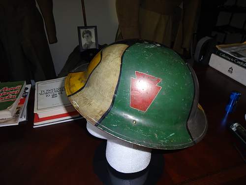 Tragedy at Fismette , France 1918. Camouflage Helmet, protective mask and records of the NCO 28th Division