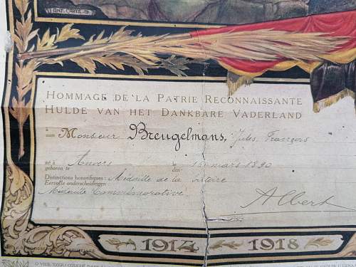 WWI Belgian Yser death certificate?
