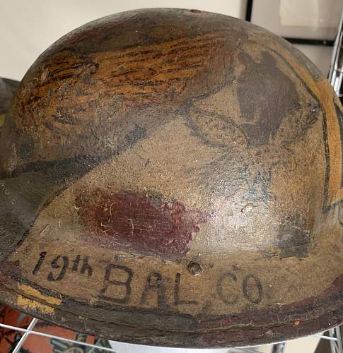 WW1 Souvenir painted Helmet.