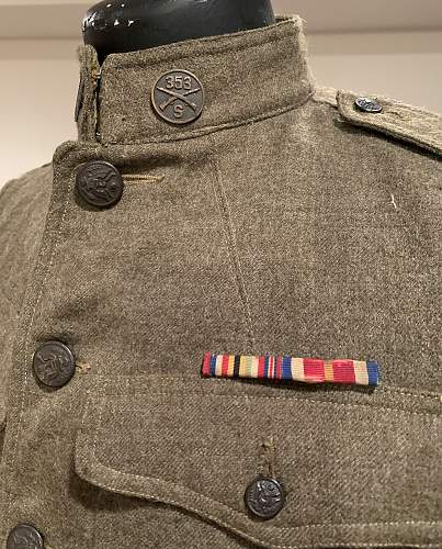 AEF uniform ID'd to Forrest Jackson Perry of Supply Company, 353rd Infantry Regiment, 89th Division