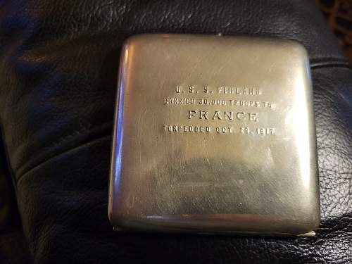 WWI USS Finland cigarette case