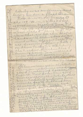 WW1 Era Letter Written in a Rainy Trench by a U.S. Serviceman in France. Lots of content about Trench Warfare.